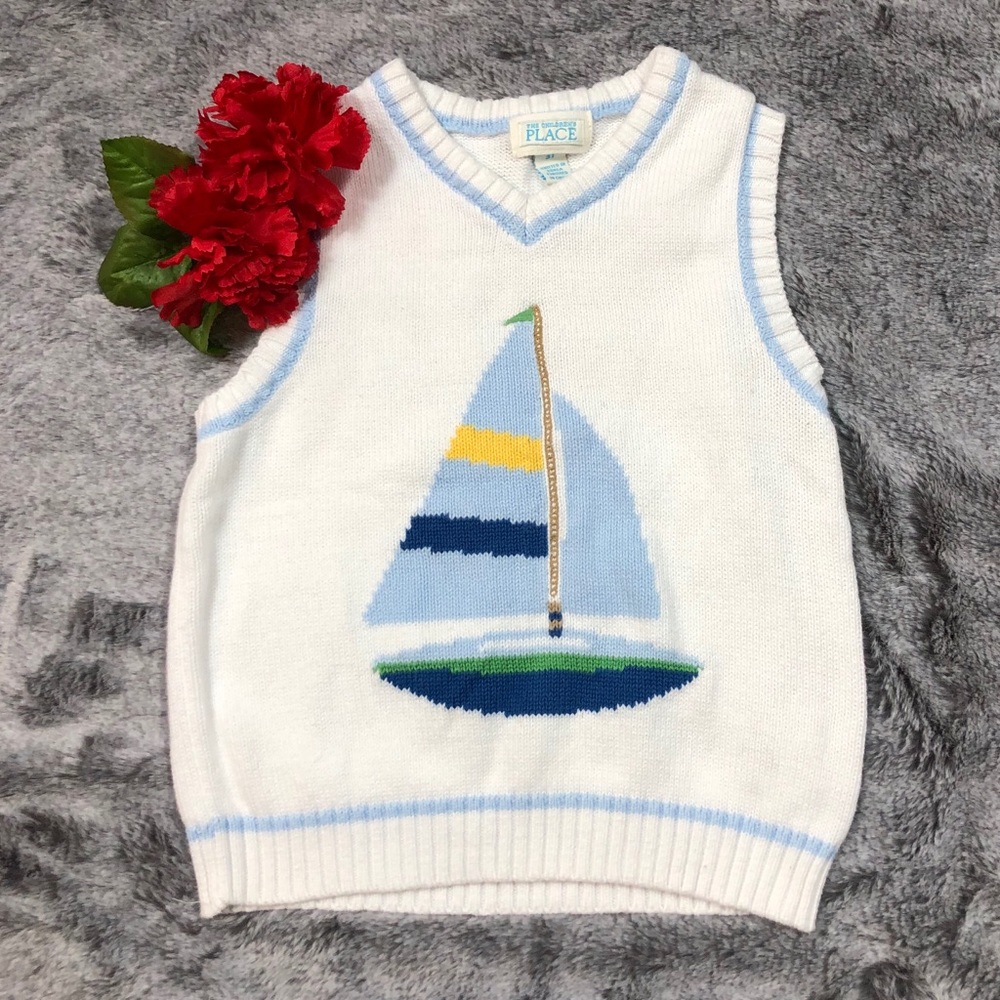 Children’s Place Sailboat Sweatervest size 3T - Picture 3 of 6